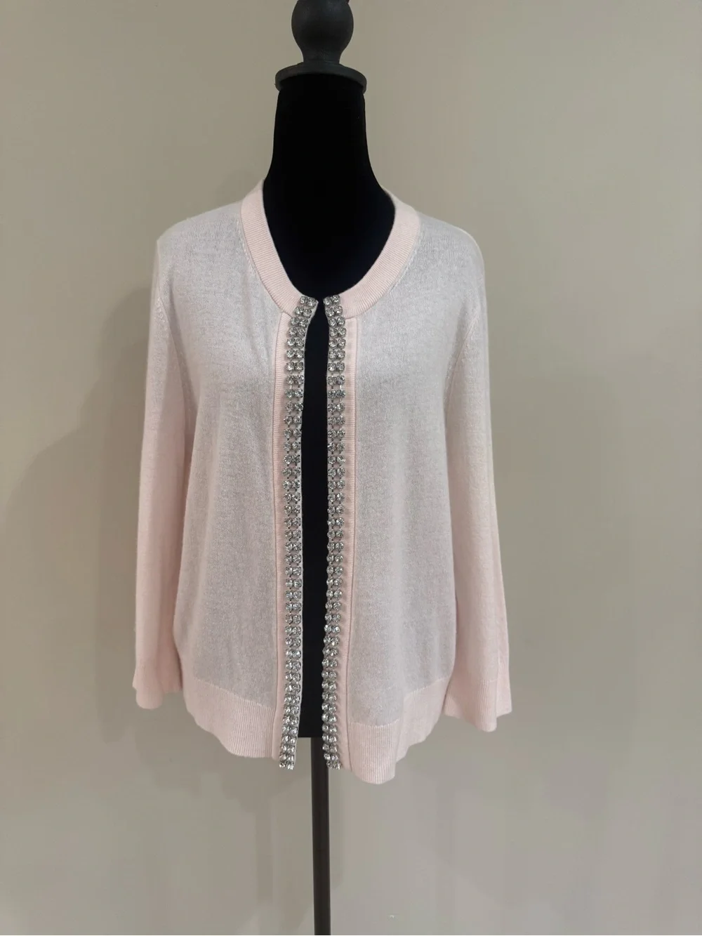 kate spade Pale Pink Jeweled-Trim Cardigan